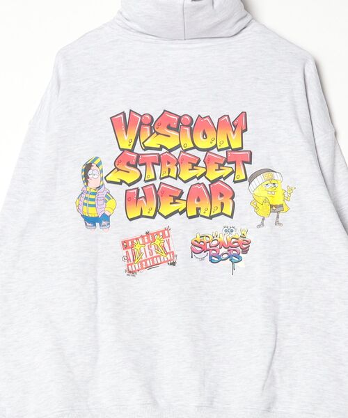 VISION STREET WEAR(ヴィジョンストリートウェア)の「【VISION STREET WEAR/ヴィジョンストリートウェア】×【SpongeBob/スポンジボブ】ロゴ ジップ フーディー パーカー(パーカー・メンズ・ライトグレー/ブルー/ブラック・LL/L/M)」の11枚目の写真