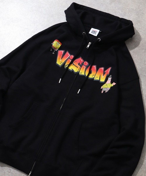 VISION STREET WEAR(ヴィジョンストリートウェア)の「【VISION STREET WEAR/ヴィジョンストリートウェア】×【SpongeBob/スポンジボブ】ロゴ ジップ フーディー パーカー(パーカー・メンズ・ライトグレー/ブルー/ブラック・LL/L/M)」の17枚目の写真