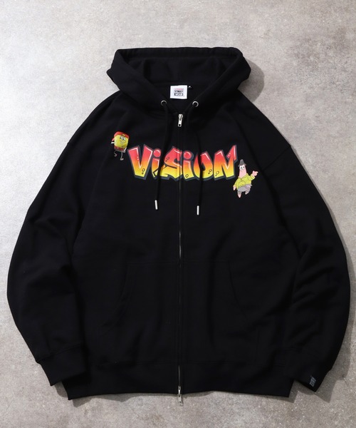 VISION STREET WEAR(ヴィジョンストリートウェア)の「【VISION STREET WEAR/ヴィジョンストリートウェア】×【SpongeBob/スポンジボブ】ロゴ ジップ フーディー パーカー(パーカー・メンズ・ライトグレー/ブルー/ブラック・LL/L/M)」の16枚目の写真