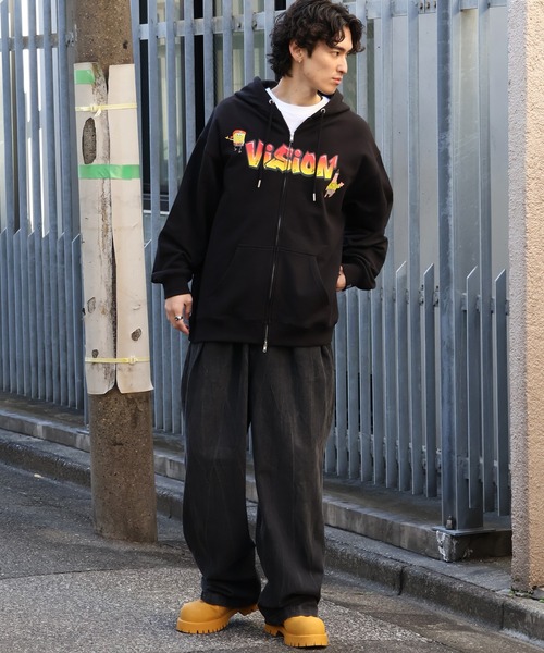 VISION STREET WEAR(ヴィジョンストリートウェア)の「【VISION STREET WEAR/ヴィジョンストリートウェア】×【SpongeBob/スポンジボブ】ロゴ ジップ フーディー パーカー(パーカー・メンズ・ライトグレー/ブルー/ブラック・LL/L/M)」の13枚目の写真
