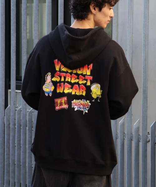 VISION STREET WEAR(ヴィジョンストリートウェア)の「【VISION STREET WEAR/ヴィジョンストリートウェア】×【SpongeBob/スポンジボブ】ロゴ ジップ フーディー パーカー(パーカー・メンズ・ライトグレー/ブルー/ブラック・LL/L/M)」の12枚目の写真