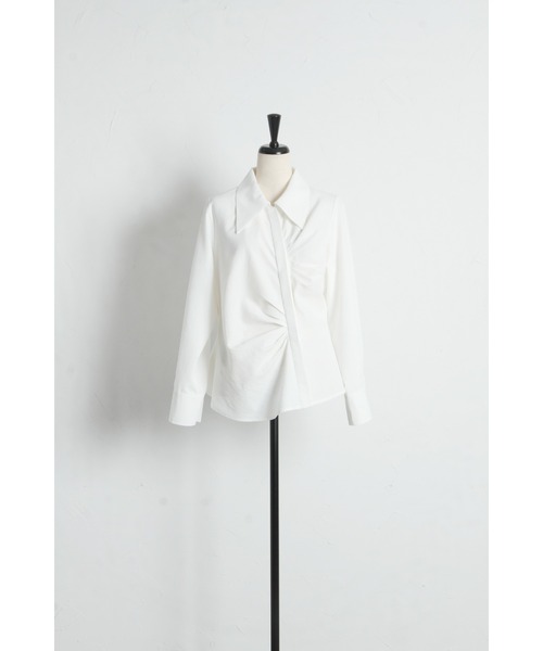 ARVELLIA(アルベリア)の「FOLD FLOW SHIRT(シャツ/ブラウス・レディース・ホワイト/サックスブルー・M)」の12枚目の写真