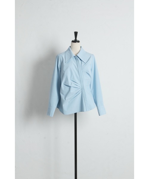 ARVELLIA(アルベリア)の「FOLD FLOW SHIRT(シャツ/ブラウス・レディース・ホワイト/サックスブルー・M)」の13枚目の写真