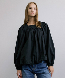 SQUARE NECK BALLOON BLOUSE / BLACK