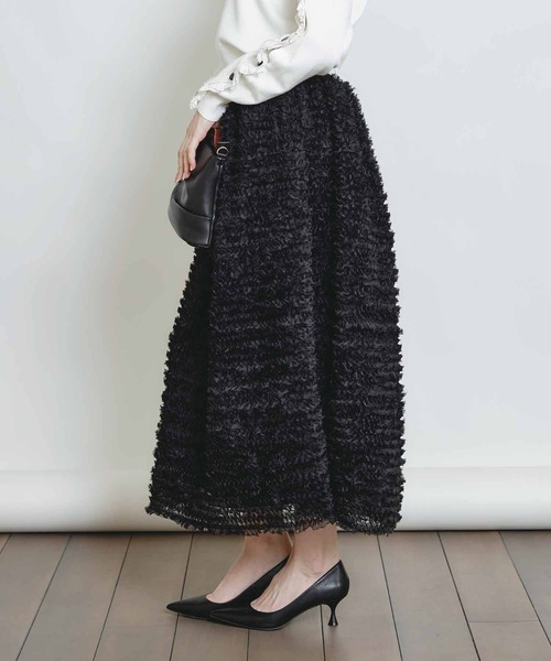 PICCIN PERLA（ピッチンペルラ）の「チュールボリュームスカート（スカート・レディース・ブラック/オフホワイト・M）」の11枚目の写真