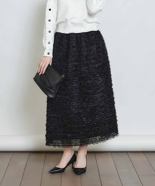 PICCIN PERLA（ピッチンペルラ）の「チュールボリュームスカート（スカート・レディース・ブラック/オフホワイト・M）」の12枚目の写真