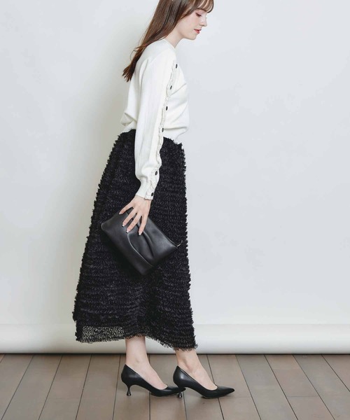 PICCIN PERLA（ピッチンペルラ）の「チュールボリュームスカート（スカート・レディース・ブラック/オフホワイト・M）」の9枚目の写真