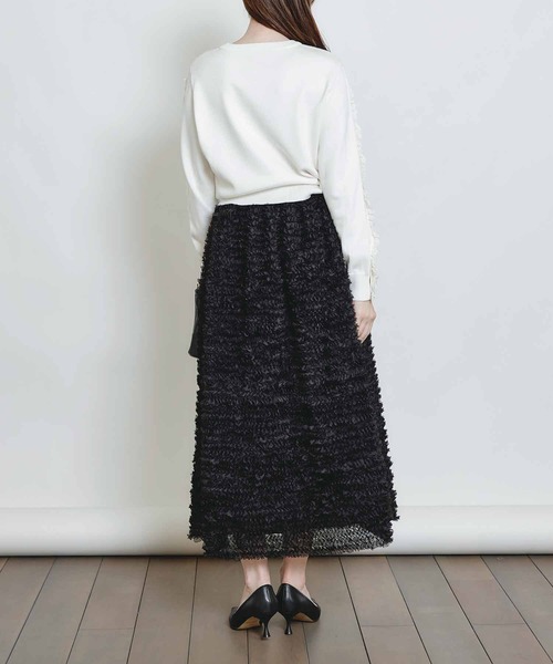 PICCIN PERLA（ピッチンペルラ）の「チュールボリュームスカート（スカート・レディース・ブラック/オフホワイト・M）」の8枚目の写真