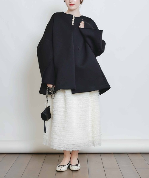 PICCIN PERLA（ピッチンペルラ）の「チュールボリュームスカート（スカート・レディース・ブラック/オフホワイト・M）」の15枚目の写真