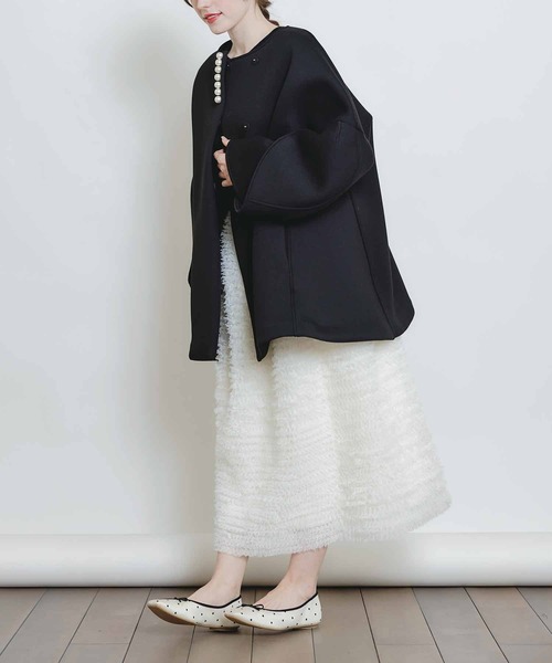 PICCIN PERLA（ピッチンペルラ）の「チュールボリュームスカート（スカート・レディース・ブラック/オフホワイト・M）」の14枚目の写真