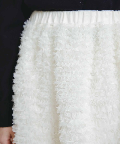 PICCIN PERLA（ピッチンペルラ）の「チュールボリュームスカート（スカート・レディース・ブラック/オフホワイト・M）」の6枚目の写真