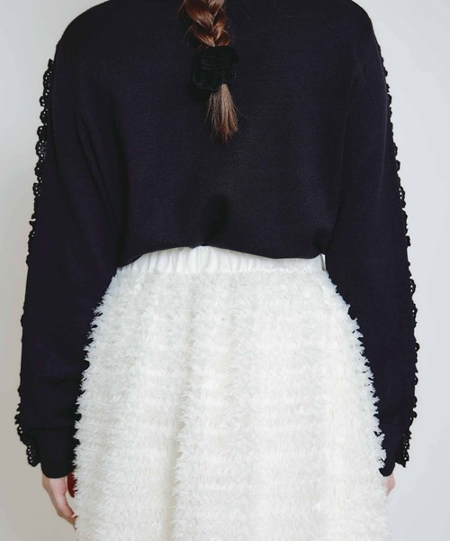 PICCIN PERLA（ピッチンペルラ）の「チュールボリュームスカート（スカート・レディース・ブラック/オフホワイト・M）」の5枚目の写真