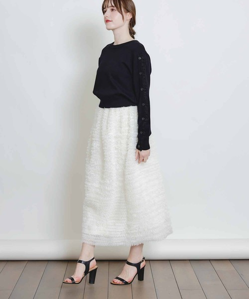 PICCIN PERLA（ピッチンペルラ）の「チュールボリュームスカート（スカート・レディース・ブラック/オフホワイト・M）」の22枚目の写真