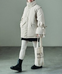 T/Nタフタ 2way袖リボン ショートパフジャケット