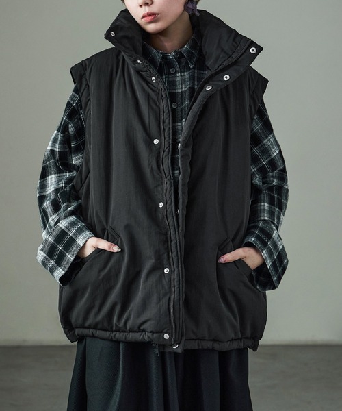 Fashion Letter(ファッションレター)の「T/Nタフタ 2way袖リボン ショートパフジャケット(ダウンジャケット/コート・レディース・アイボリー/モカ/ブラック・M)」の4枚目の写真