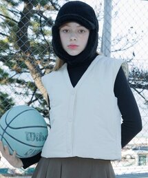 MACKY（マッキー）の「Vパディングクロップベストアイボリー（ダウンベスト）」