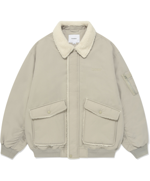 COVERNAT(カバーナット)の「パディッドカラーMA-1ジャケットベージュ(ブルゾン・レディース・その他・M/XL/L/S)」の1枚目の写真
