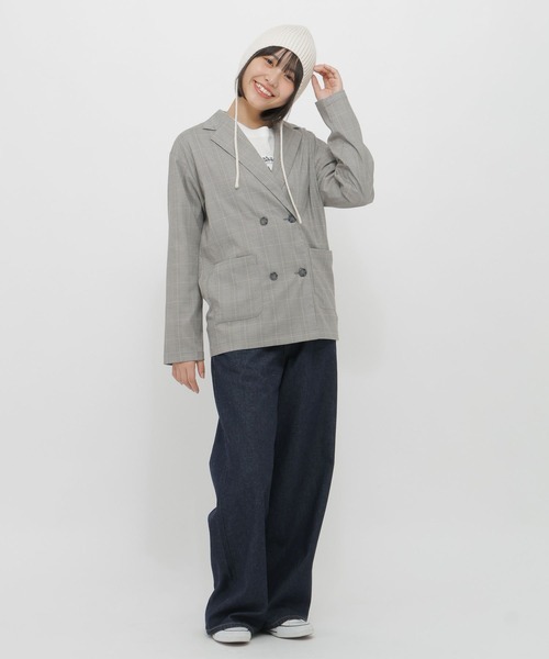 GLOBAL WORK(グローバルワーク)の「おめかし2SETジャケット*ショートパンツ/AND YUA ANY/647262(セットアップ・キッズ・グレー/チャコールグレー・150cm/160cm)」の10枚目の写真