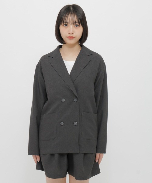 GLOBAL WORK(グローバルワーク)の「おめかし2SETジャケット*ショートパンツ/AND YUA ANY/647262(セットアップ・キッズ・グレー/チャコールグレー・150cm/160cm)」の11枚目の写真