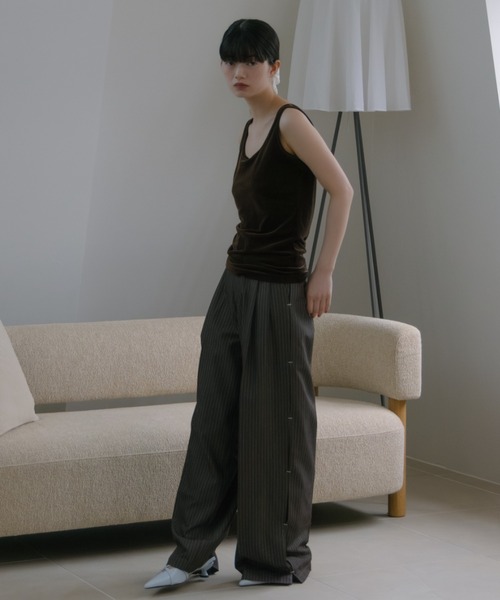 haek（ハク）の「velor tank top/ベロアタンク（タンクトップ・レディース・ブラウン/ブラック・FREE）」の21枚目の写真