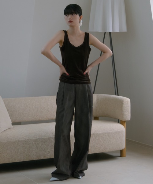 haek（ハク）の「velor tank top/ベロアタンク（タンクトップ・レディース・ブラウン/ブラック・FREE）」の22枚目の写真
