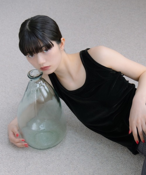 haek（ハク）の「velor tank top/ベロアタンク（タンクトップ・レディース・ブラウン/ブラック・FREE）」の8枚目の写真