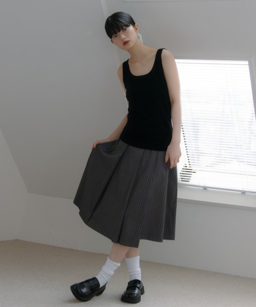 haek（ハク）の「velor tank top/ベロアタンク（タンクトップ・レディース・ブラウン/ブラック・FREE）」の15枚目の写真