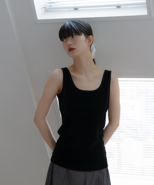haek（ハク）の「velor tank top/ベロアタンク（タンクトップ・レディース・ブラウン/ブラック・FREE）」の17枚目の写真