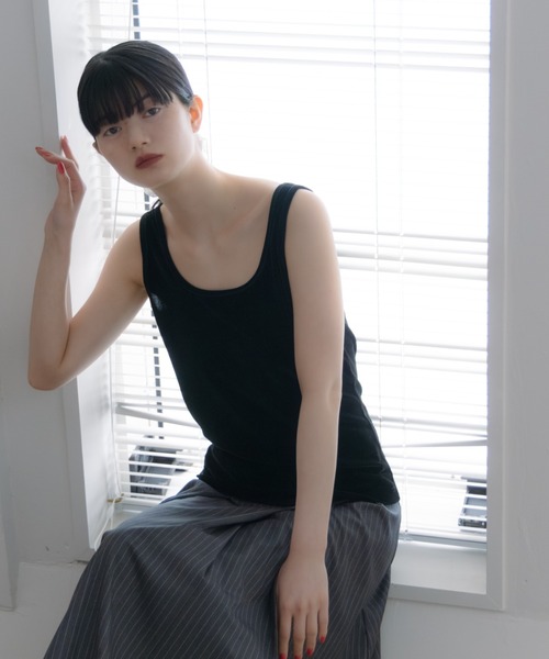 haek（ハク）の「velor tank top/ベロアタンク（タンクトップ・レディース・ブラウン/ブラック・FREE）」の18枚目の写真
