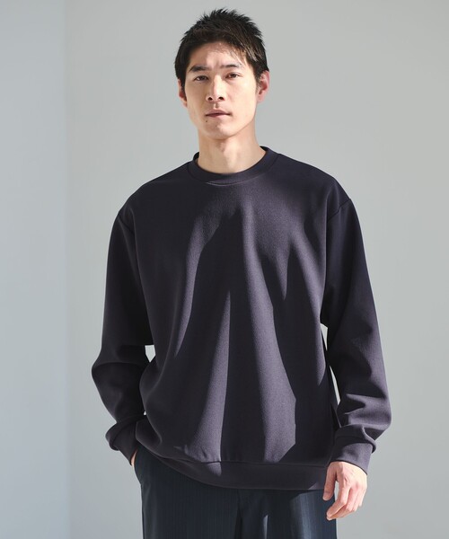 green label relaxing（グリーンレーベルリラクシング）の「アムンゼン ツイル クルーネック ロングスリーブ カットソー -UVカット・吸水速乾・抗菌-（Tシャツ/カットソー・メンズ・ピンク/ライトグレー/ネイビー・XL/S/L/M）」の3枚目の写真