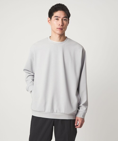 green label relaxing（グリーンレーベルリラクシング）の「アムンゼン ツイル クルーネック ロングスリーブ カットソー -UVカット・吸水速乾・抗菌-（Tシャツ/カットソー・メンズ・ピンク/ライトグレー/ネイビー・XL/S/L/M）」の2枚目の写真