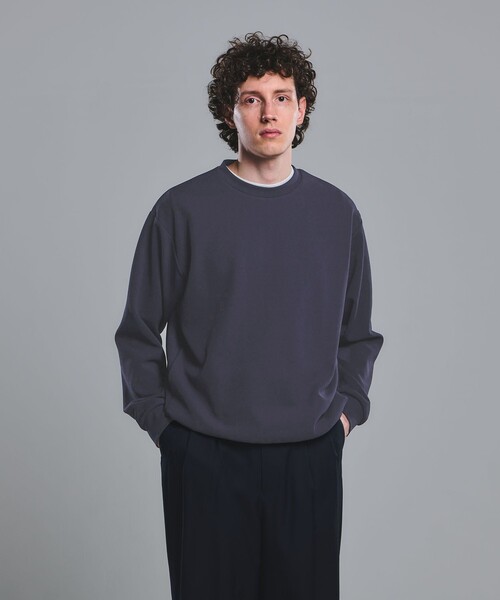 green label relaxing（グリーンレーベルリラクシング）の「アムンゼン ツイル クルーネック ロングスリーブ カットソー -UVカット・吸水速乾・抗菌-（Tシャツ/カットソー・メンズ・ピンク/ライトグレー/ネイビー・XL/S/L/M）」の6枚目の写真