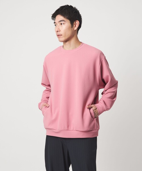 green label relaxing（グリーンレーベルリラクシング）の「アムンゼン ツイル クルーネック ロングスリーブ カットソー -UVカット・吸水速乾・抗菌-（Tシャツ/カットソー・メンズ・ピンク/ライトグレー/ネイビー・XL/S/L/M）」の10枚目の写真