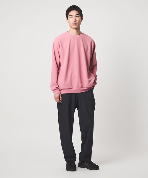 green label relaxing（グリーンレーベルリラクシング）の「アムンゼン ツイル クルーネック ロングスリーブ カットソー -UVカット・吸水速乾・抗菌-（Tシャツ/カットソー・メンズ・ピンク/ライトグレー/ネイビー・XL/S/L/M）」の11枚目の写真