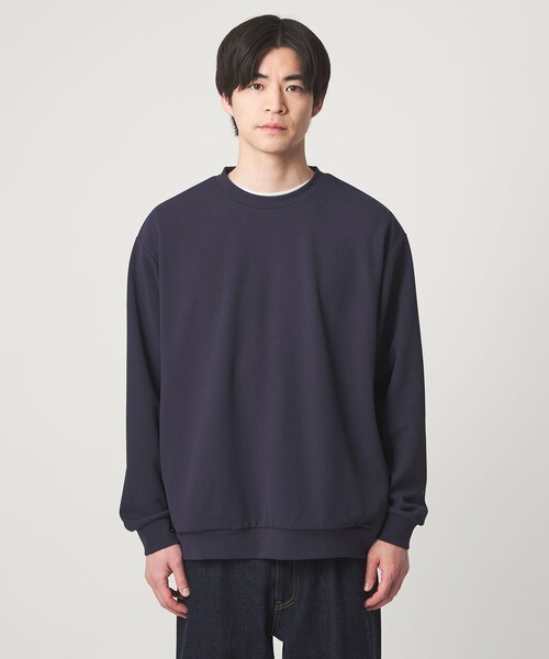 green label relaxing（グリーンレーベルリラクシング）の「アムンゼン ツイル クルーネック ロングスリーブ カットソー -UVカット・吸水速乾・抗菌-（Tシャツ/カットソー・メンズ・ピンク/ライトグレー/ネイビー・XL/S/L/M）」の13枚目の写真