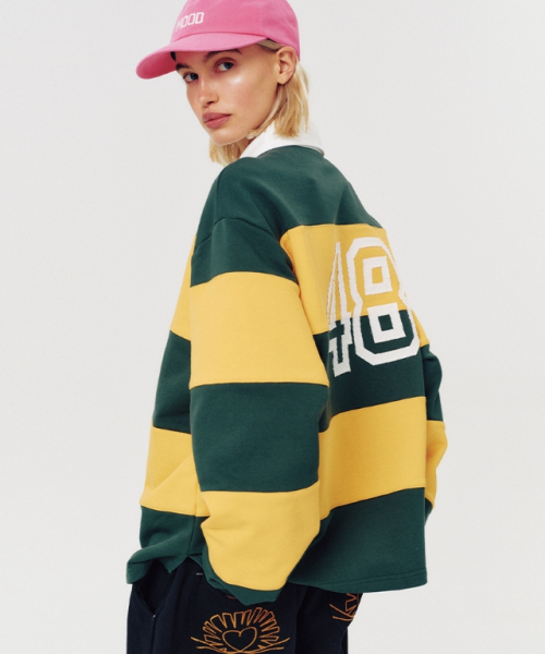 MOODBETTER（ムード ベター）の「48 COLLEGE STRIPE RUGBY SHIRT YELLOW（スウェット・レディース・その他・FREE）」の3枚目の写真