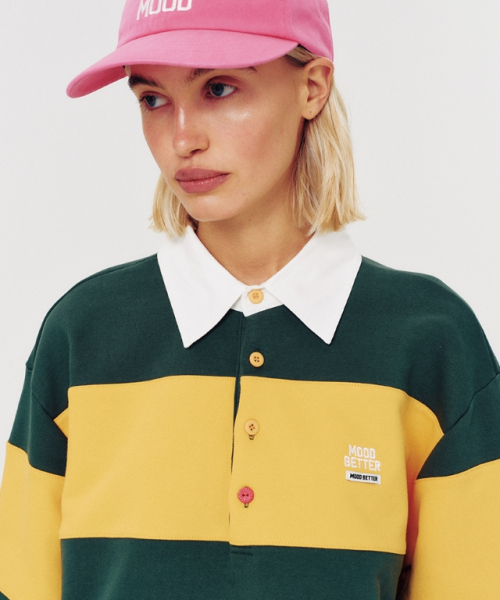 MOODBETTER（ムード ベター）の「48 COLLEGE STRIPE RUGBY SHIRT YELLOW（スウェット・レディース・その他・FREE）」の4枚目の写真