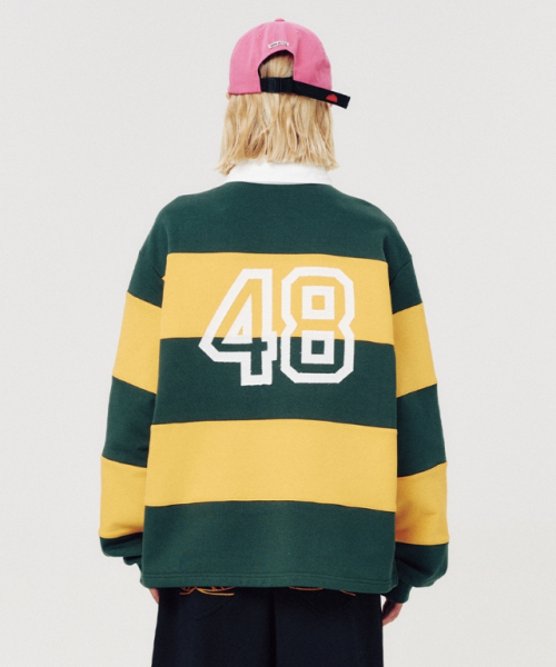 MOODBETTER（ムード ベター）の「48 COLLEGE STRIPE RUGBY SHIRT YELLOW（スウェット・レディース・その他・FREE）」の5枚目の写真