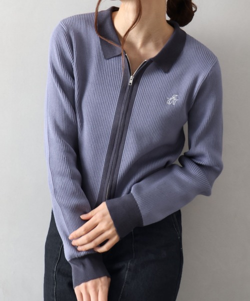 SpRay（スプレイ）の「配色切替ＺＩＰカーディガン（カーディガン/ボレロ・レディース・グレー/ブルー/アイボリー/ネイビー・FREE）」の4枚目の写真