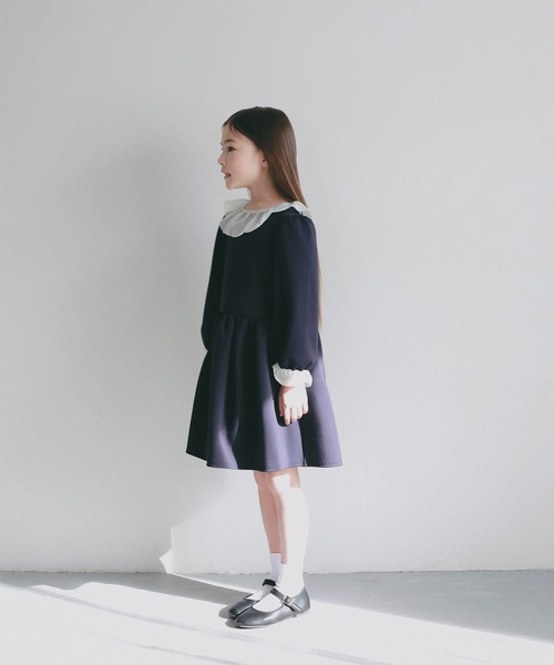 AJUGA.（アジュガ）の「シアーフリル キッズワンピース【セレモニー/オケージョン】（ワンピース・キッズ・ブラック/ネイビー・130/110/120）」の22枚目の写真