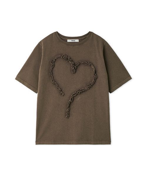 FURFUR（ファーファー）の「フリルハートモチーフTシャツ（Tシャツ/カットソー・レディース・ブラック/ブラウン/ブルー・F）」の10枚目の写真