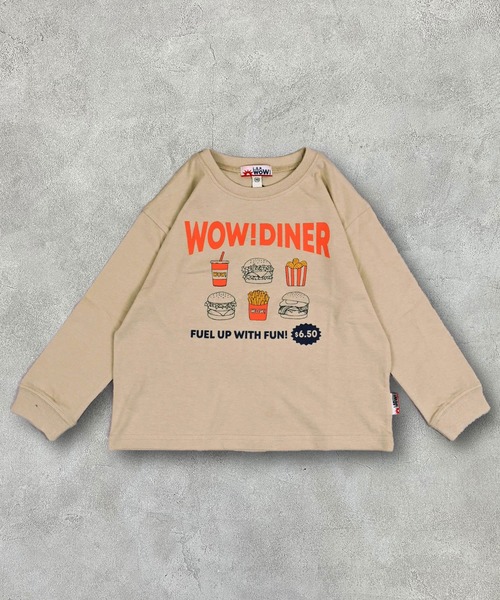 LSP WOW（エルエスピーワオ）の「【プチプラ】【LSP WOW!】カラバリプリントロンT（Tシャツ/カットソー・キッズ・オフホワイト/杢グレー/ブルー/ライトピンク/ライトブルー/ブラック/ライトグリーン/レッド/ブラウン/ホワイト系その他/グリーン/ネイビー/キナリ/イエロー/パープル/ラベンダー/ミント/チャコール/オレンジ/ベージュ・90/95/100/110/120/130/140/150/80）」の9枚目の写真