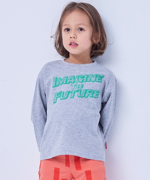 LSP WOW（エルエスピーワオ）の「【プチプラ】【LSP WOW!】カラバリプリントロンT（Tシャツ/カットソー・キッズ・オフホワイト/杢グレー/ブルー/ライトピンク/ライトブルー/ブラック/ライトグリーン/レッド/ブラウン/ホワイト系その他/グリーン/ネイビー/キナリ/イエロー/パープル/ラベンダー/ミント/チャコール/オレンジ/ベージュ・90/95/100/110/120/130/140/150/80）」の6枚目の写真