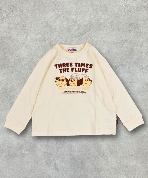 LSP WOW（エルエスピーワオ）の「【プチプラ】【LSP WOW!】カラバリプリントロンT（Tシャツ/カットソー・キッズ・オフホワイト/杢グレー/ブルー/ライトピンク/ライトブルー/ブラック/ライトグリーン/レッド/ブラウン/ホワイト系その他/グリーン/ネイビー/キナリ/イエロー/パープル/ラベンダー/ミント/チャコール/オレンジ/ベージュ・90/95/100/110/120/130/140/150/80）」の4枚目の写真