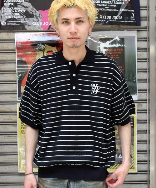 ROUND ABOUT｜ラウンドアバウトのポロシャツ（ボーダー柄）通販 - ZOZOTOWN