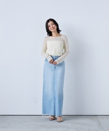 YANUK（ヤヌーク）の「タイトロングスカート（デニムスカート）」