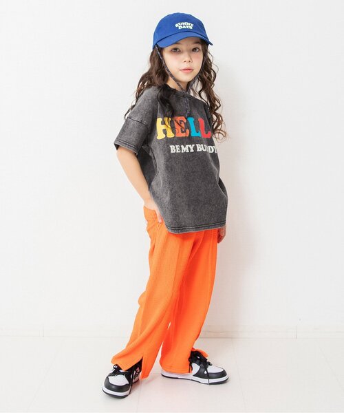 BREEZE（ブリーズ）の「Im Jelly ピグメント加工ロゴTシャツ_ジュニア対応（Tシャツ/カットソー・キッズ・ピンク/チャコール/サックスブルー・120/110/100/90/80/140/130）」の6枚目の写真