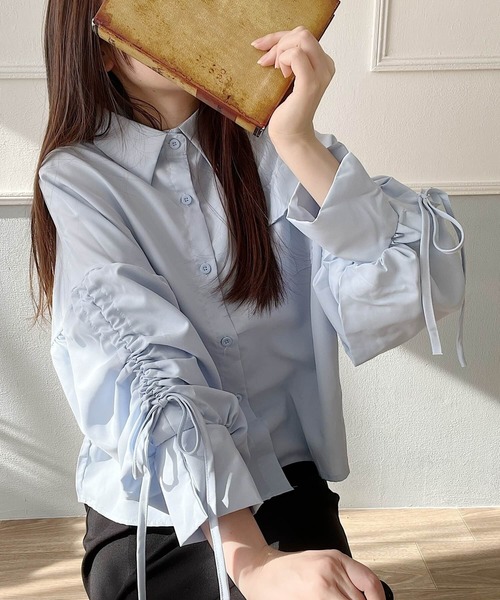 Nana(ナナ)の「ドロストスリーブシャツ(シャツ/ブラウス・レディース・ホワイト/ブルー・FREE)」の15枚目の写真