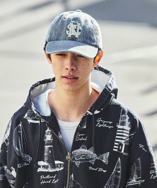 NAUTICA（ノーティカ）の「NAUTICA/ノーティカ フェード加工 デニム NSC ロゴキャップ（キャップ・メンズ・ブラック/ネイビー・ﾌﾘ-）」の2枚目の写真