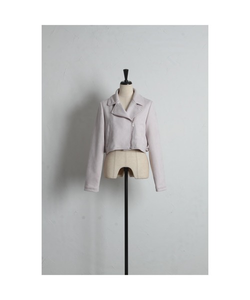 tocco closet（トッコ　クローゼット）の「スエードライダースジャケット（ライダースジャケット・レディース・アイボリー/グレイッシュベージュ/ピンクベージュ/ラベンダー・M）」の22枚目の写真